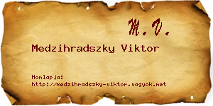 Medzihradszky Viktor névjegykártya